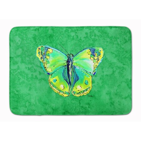 Carolines Treasures Butterfly Green on Green Machine Washable Memory Foam Mat 8863RUG
